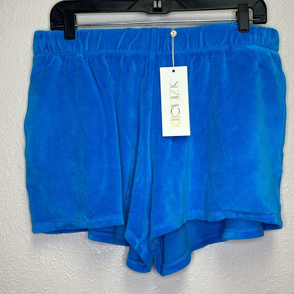 NWT Suzie Kondi Track Shorts Size XL Hawaiian Ocean Blue Color